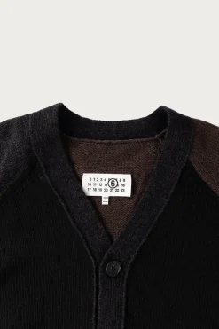 Two-Tone Cardigan - Black/Brown