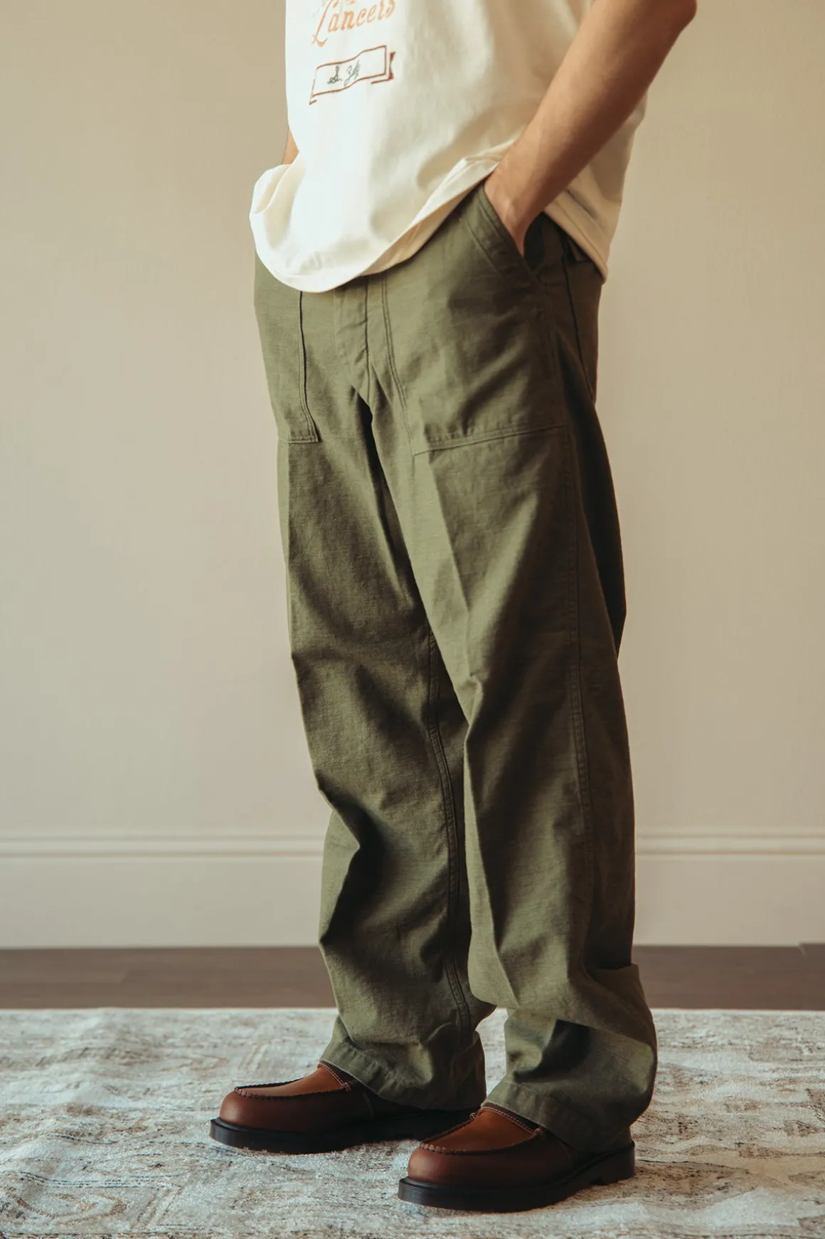 Vintage Fit Fatigues - Dark Olive