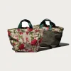 Vintage Tent Fabric w/ Printed Pattern Bag - Flower