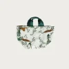 Vintage Tent Fabric w/ Printed Pattern Bag - Jungle