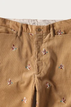 8W Corduroy Embroidered Duck FRISKO Pants - Beige