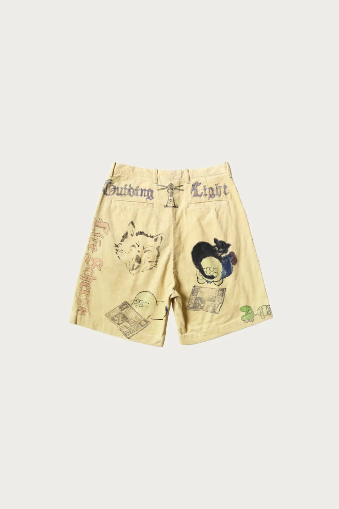 14W Corduroy IVY Short Pants (Memorial Paint Model) - Light Yellow