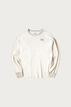Waffle Jersey Calico Print 2TONES Long Sleeve T (KAPITAL Embroidery) - Pink
