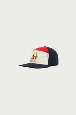 Waning Crescent Curved Front 6 Panel Hat - Navy/Multi