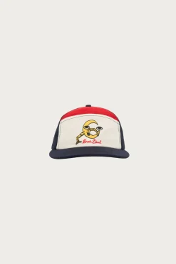 Waning Crescent Curved Front 6 Panel Hat - Navy/Multi