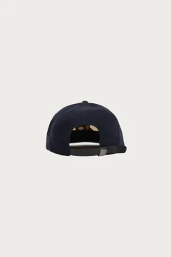 Waning Crescent Curved Front 6 Panel Hat - Navy/Multi