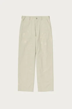 Washed Baggy Satin Bleached Baker Pants - Dusty Ivory