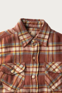 Washed Flannel Workshirt - Autumn Rust
