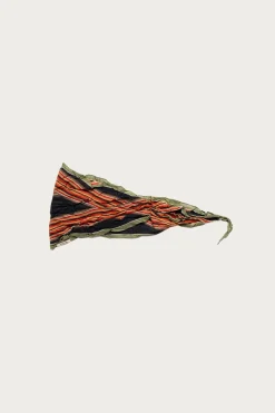 WASHER Crinkle Silk Neckerchief (PECOS Stripe) - Black