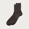 Washi/Recycled Cotton Rib Crew Socks - Dark Grey