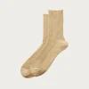Washi/Recycled Cotton Rib Crew Socks - Beige