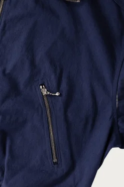 Water-Repellent Canvas ZIP-UP Blouson - Navy