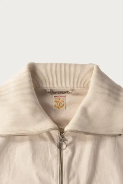 Water-Repellent Canvas ZIP-UP Blouson - Natural