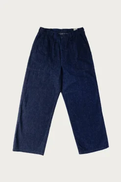 Wide Fit US Navy Denim Utility Pants - One Wash