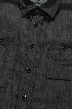 Work Shirt - Black Cotton Denim Shirting