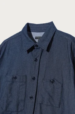 Work Shirt - Indigo Cotton Denim Flannel